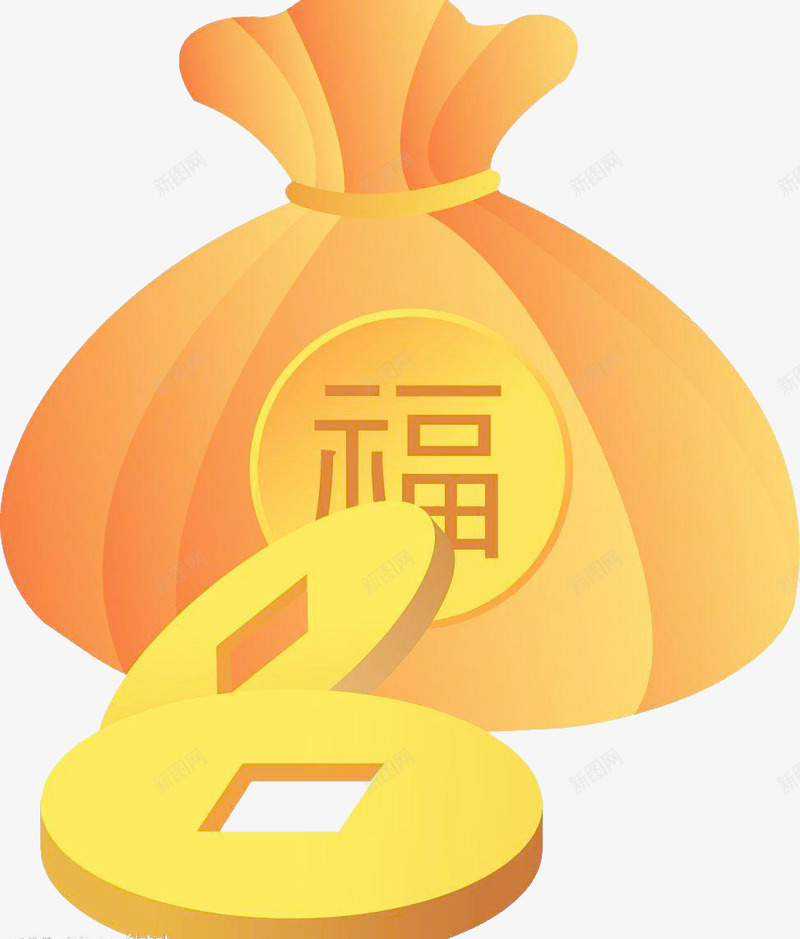 有质感的金色渐变福袋元素png免抠素材_88icon https://88icon.com 元素 渐变 福袋 质感 金色