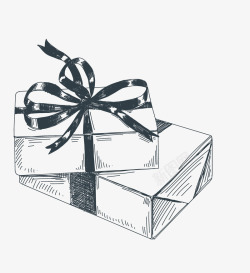 圣诞屋包装盒手绘两个礼盒礼包高清图片