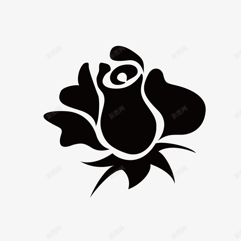 玫瑰花黑色png免抠素材_88icon https://88icon.com 叶子 手绘 水墨花 水墨花卉 线条 花卉矢量黑色水墨 花朵矢量 黑白线条花 黑色 黑色花朵植物