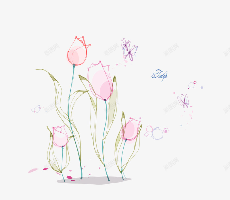 手绘淡雅粉色玫瑰png免抠素材_88icon https://88icon.com 手绘 淡雅 玫瑰 粉色