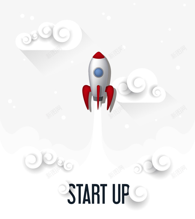 创意火箭飞天素png免抠素材_88icon https://88icon.com 火箭 祥云 飞天