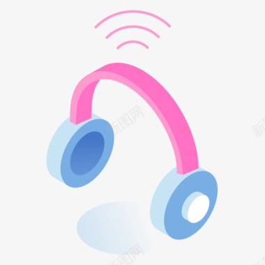 信号一个立体化的耳机图标图标
