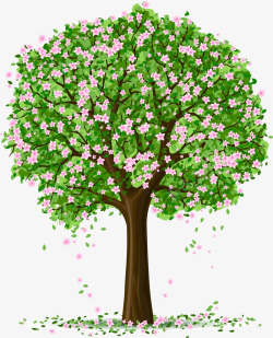 樱花树木无框画作品素材
