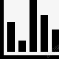 黑色手绘柱状图统计数据标志图标图标