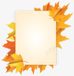 秋季金色枫叶边框矢量图素材