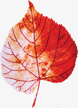 卡通水彩红色树叶装饰图案素材