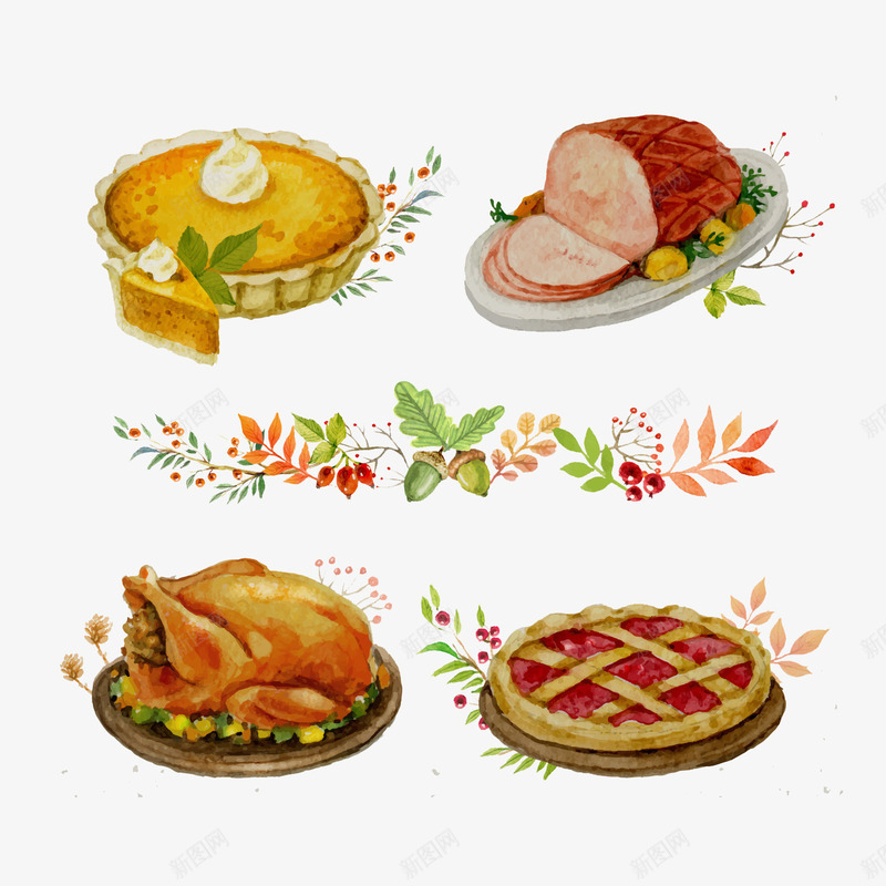 手绘美味食物png免抠素材_88icon https://88icon.com PNG 手绘 披萨 烤鸭 美味 蛋糕 食物