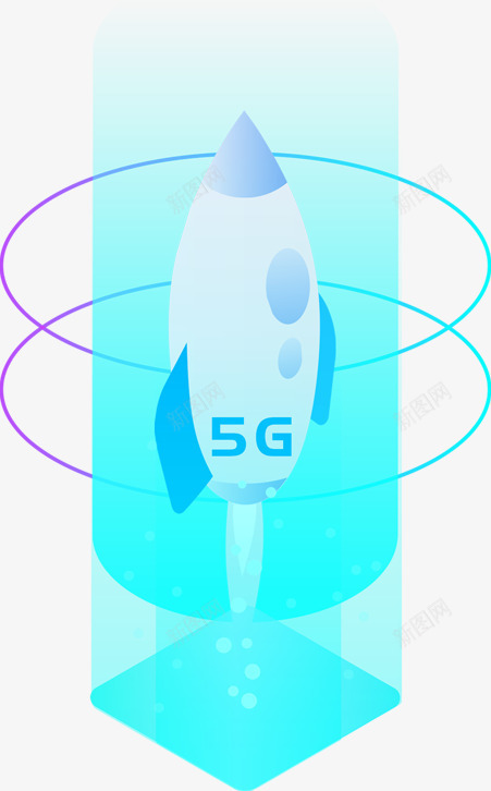 火箭蓝色科技5Gpng免抠素材_88icon https://88icon.com 5G 力量 科技 蓝色