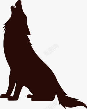 动物素描卡通动物狼剪影矢量图图标图标