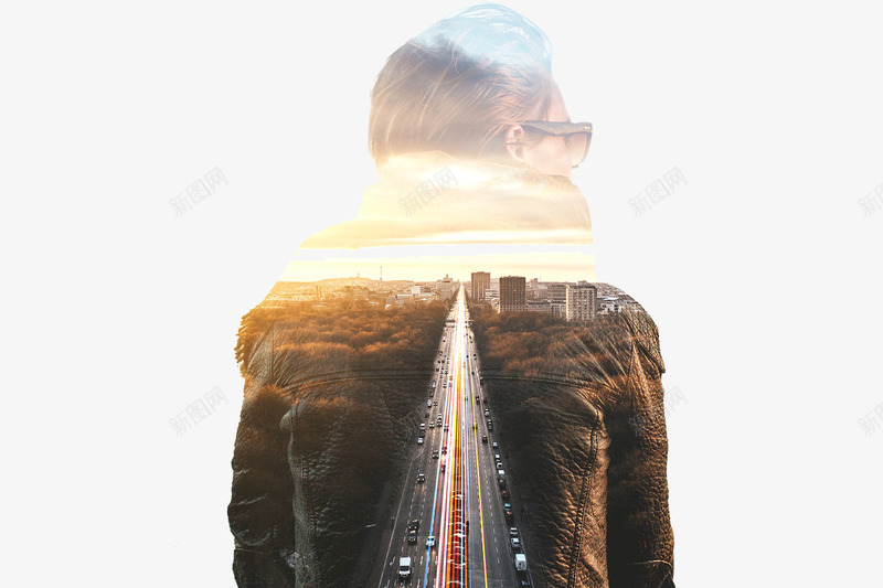 背影中的马路png免抠素材_88icon https://88icon.com 创意元素 城市建筑 背影 马路