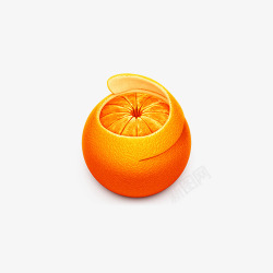 拨开的橘子卡通剥皮的橙子高清图片