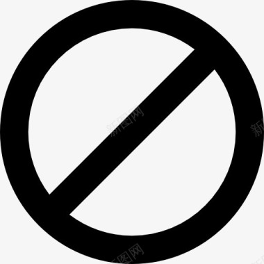 白色禁止符号停止或禁止标志图标图标