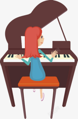 钢琴图弹钢琴的女孩图高清图片