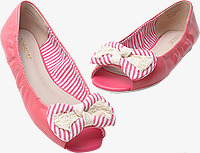 粉色舒适条纹女宝童鞋素材