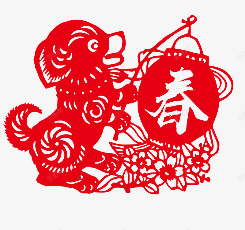 红剪纸狗矢量图eps免抠素材_88icon https://88icon.com 中国风 剪纸 剪纸PNG 剪纸装饰 狗 红矢量剪纸狗PNG免费下载 红色矢量图 贴纸 矢量图