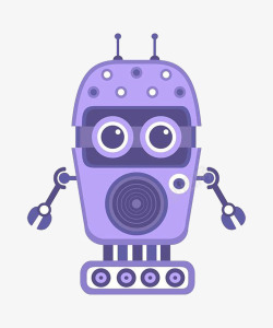 紫色漂亮的大眼睛机器人素材