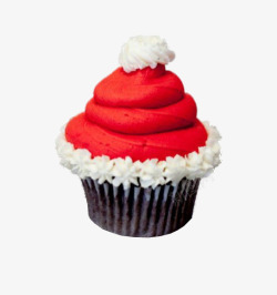 圣诞帽甜品红色圣诞帽蛋糕高清图片