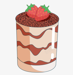 巧克力草莓甜品蛋糕水彩手绘蛋糕素材