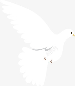 一只白色鸽子创意手绘和平鸽矢量图高清图片