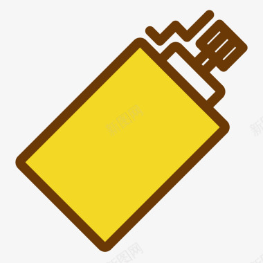 线稿黄色手绘线稿电机元素矢量图图标图标