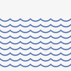 手绘波纹蓝色水波纹曲线线条高清图片
