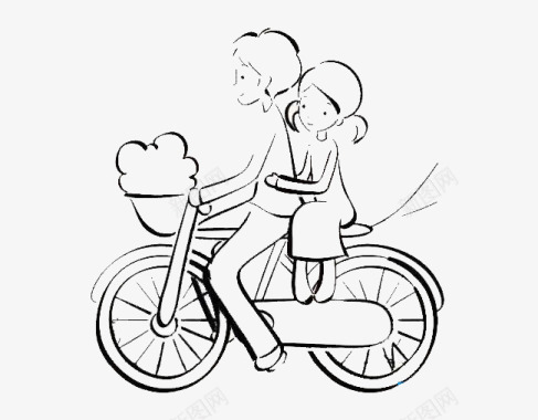 单车情侣简笔画图标图标