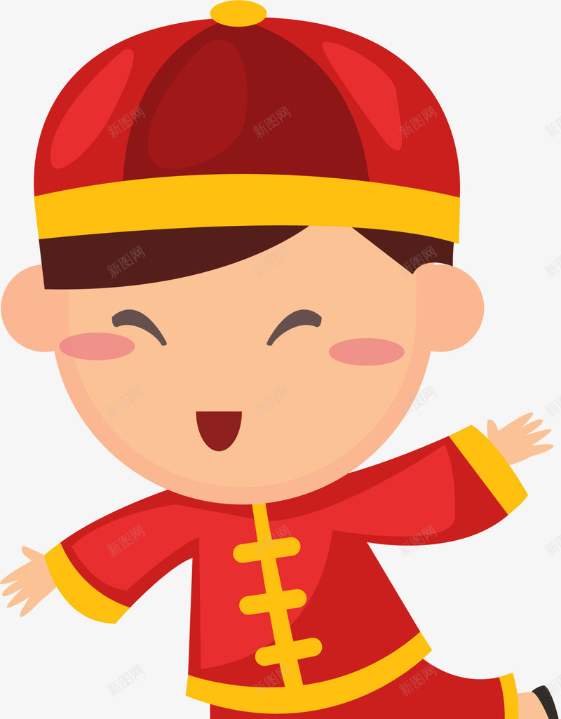 新年打扮可爱小男孩png免抠素材_88icon https://88icon.com 中国风 可爱小男孩 开心 新年打扮 新年服饰 红色帽子