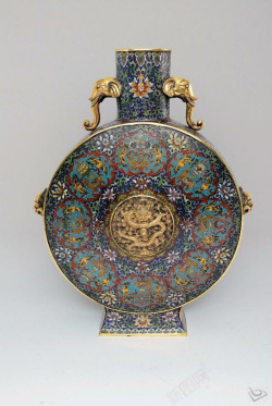 中国风龙纹珐琅花瓶古董素材