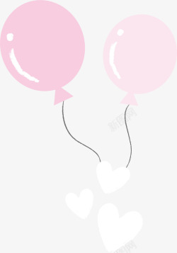 粉色情人节爱心气球素材