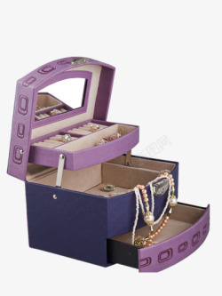 紫色皮革首饰珠宝盒高清图片