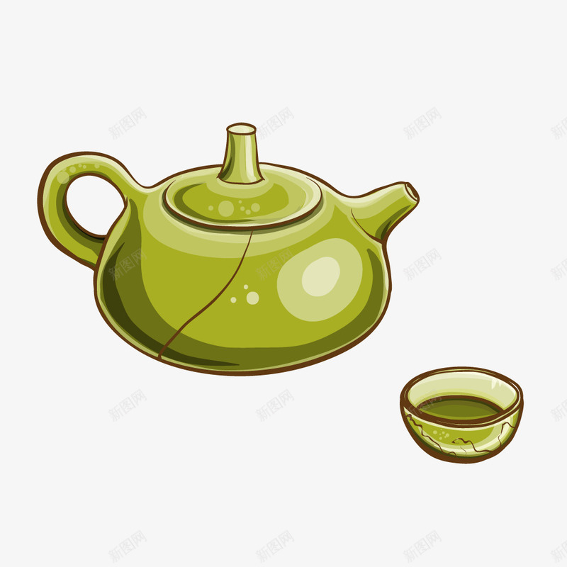 卡通茶壶矢量图ai免抠素材_88icon https://88icon.com 创意卡通 卡通 卡通插图 插图 茶壶 茶饮 矢量图