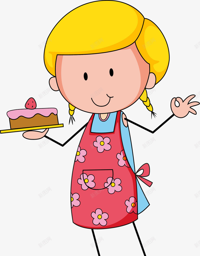 粉色围裙烘焙师矢量图eps免抠素材_88icon https://88icon.com 做蛋糕 烘焙师 矢量素材 自制蛋糕 蛋糕师 矢量图