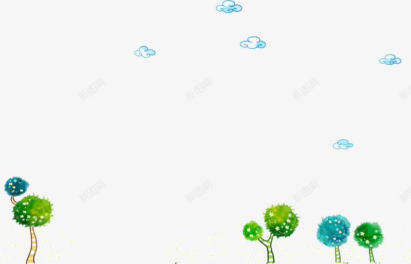 手绘春季风景海报png免抠素材_88icon https://88icon.com 春季 海报 风景