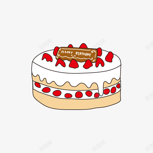 手绘草莓蛋糕png免抠素材_88icon https://88icon.com 图片 草莓 蛋糕