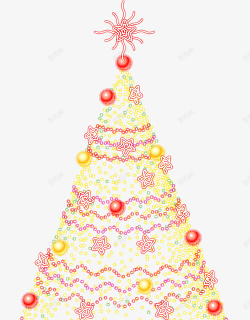 黄色闪耀星星圣诞树png免抠素材_88icon https://88icon.com Christmas Merry 冬日树木 圣诞快乐 圣诞树 圣诞节 装饰图案 黄色树木