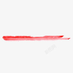 水墨分割线红色双层枯笔素材