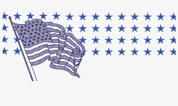 蓝色星星美国国旗矢量图素材