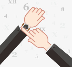 商务人士拿出手表看时间矢量图素材