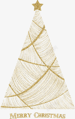 创意圣诞树矢量金色线条创意圣诞树高清图片