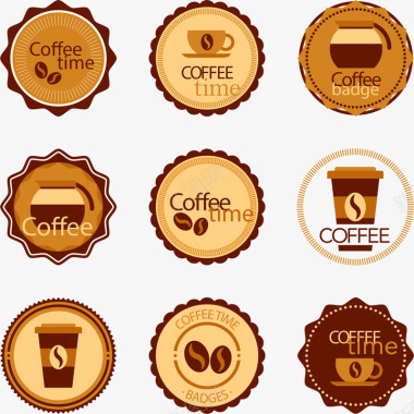 咖啡色手绘咖啡LOGO矢量图图标图标