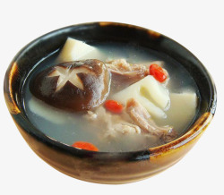 养生汤品香菇春笋煲鸡汤高清图片