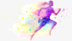 手绘打架的人手绘彩色插画奔跑的人矢量图高清图片