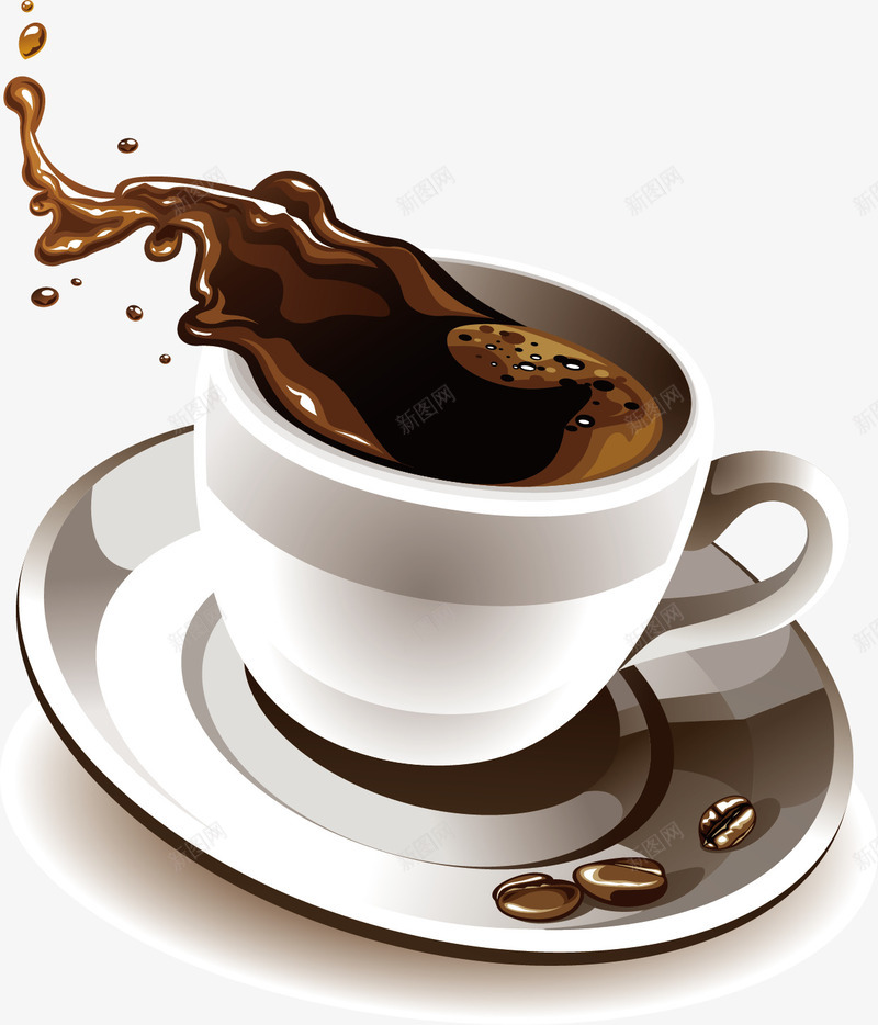 手绘快要撒出来的咖啡矢量图ai免抠素材_88icon https://88icon.com 咖啡 咖啡杯 手绘 撒出来的咖啡 溅出 白瓷杯 矢量图