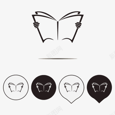 logo标识亲子阅读读书图标LOGO图标