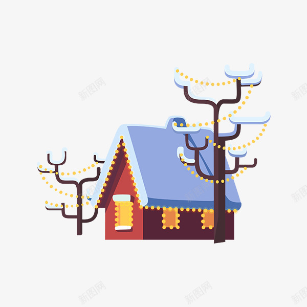 卡通手绘雪屋场景png免抠素材_88icon https://88icon.com 下雪 冬天 卡通手绘雪屋场景 雪屋 雪覆盖房子