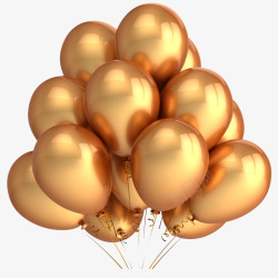 金色手绘热气球装饰素材