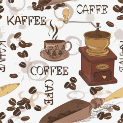 咖啡豆背景矢量图素材