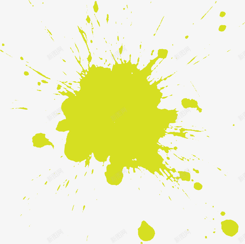 黄绿色绘画涂料png免抠素材_88icon https://88icon.com 斑斓颜料 涂鸦美术 清新涂料 简约颜料 绘画水彩 黄绿色涂料