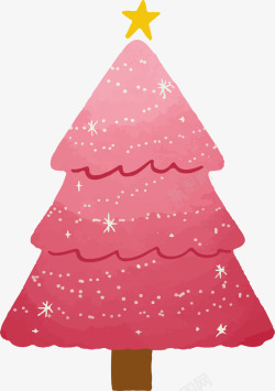 粉红色浪漫圣诞树矢量图素材