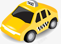 卡通黄色出租车素材
